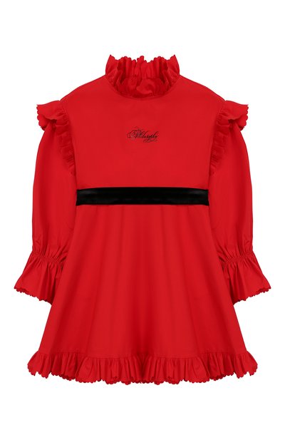 Хлопковое платье с поясом PHILOSOPHY DI LORENZO SERAFINI KIDS, арт. PJAB43/CA241/UH015/XXS-XS, фото 1