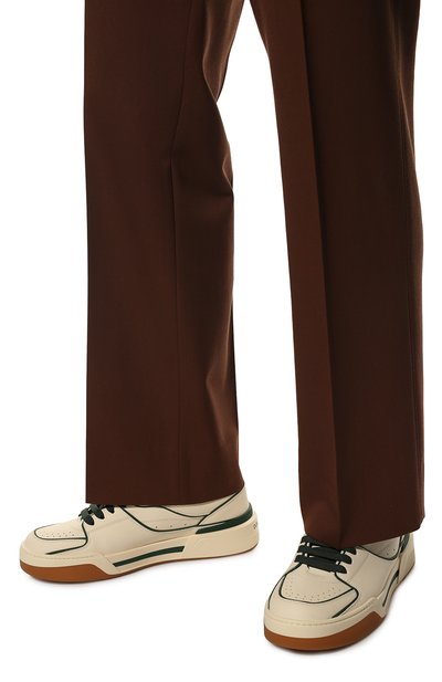 Кожаные кеды new roma DOLCE & GABBANA темно-зеленого цвета по цене 69950 руб., арт. CS2036/AY953, фото 3 Кожаные кеды new roma DOLCE & GABBANA, арт. CS2036/AY953, фото 3