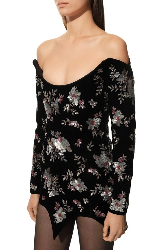 Платье из вискозы Saint Laurent Чёрный, фото 3