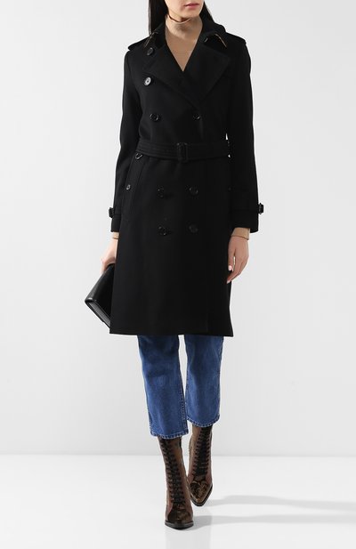 Кашемировое пальто с поясом BURBERRY черного цвета по цене 325500 руб., арт. 8004097, фото 2 Кашемировое пальто с поясом BURBERRY, арт. 8004097, фото 2