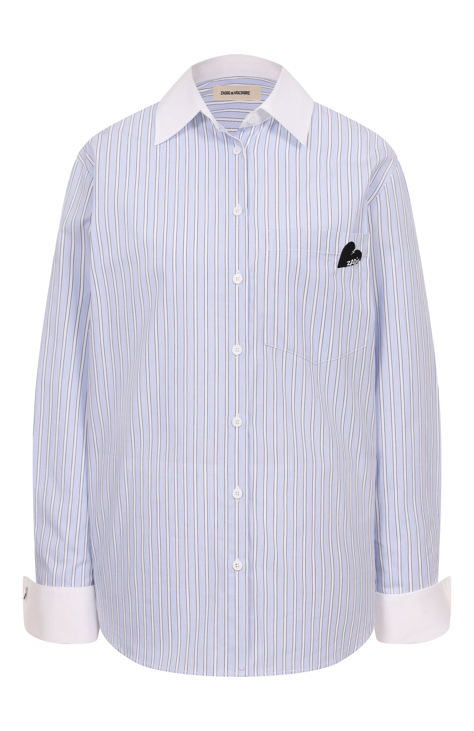 Хлопковая рубашка ZADIG AND VOLTAIRE, арт. WWSH02165, фото 1