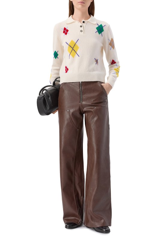 Брюки из экокожи MSGM 3942MDP13X/257804 Коричневый  3942MDP13X/257804 Фото 2