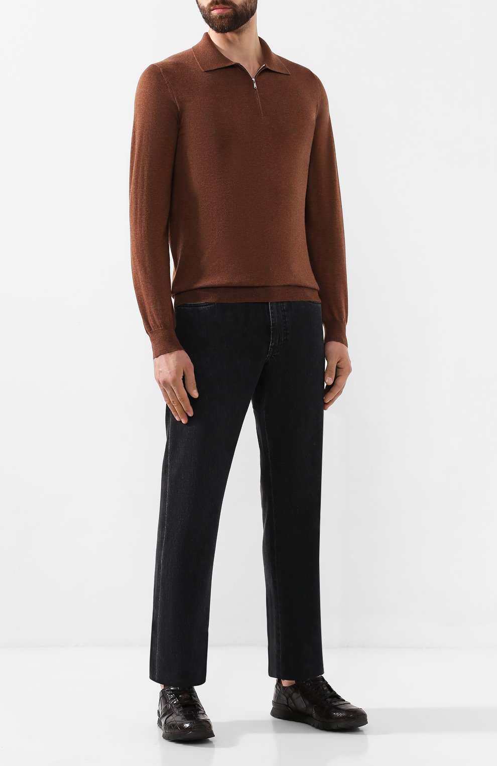 Поло из смеси шерсти и кашемира FIORONI светло-коричневого цвета по цене 66100 руб., арт. M00T0C2, фото 2 Поло из смеси шерсти и кашемира FIORONI, арт. M00T0C2, фото 2