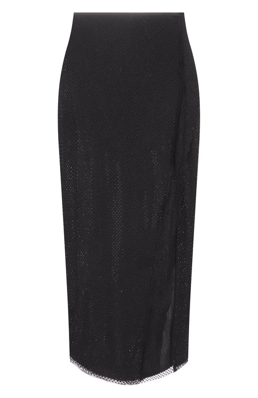Юбка с отделкой стразами self-portrait AW25049MSKB Чёрный AW25049MSKB