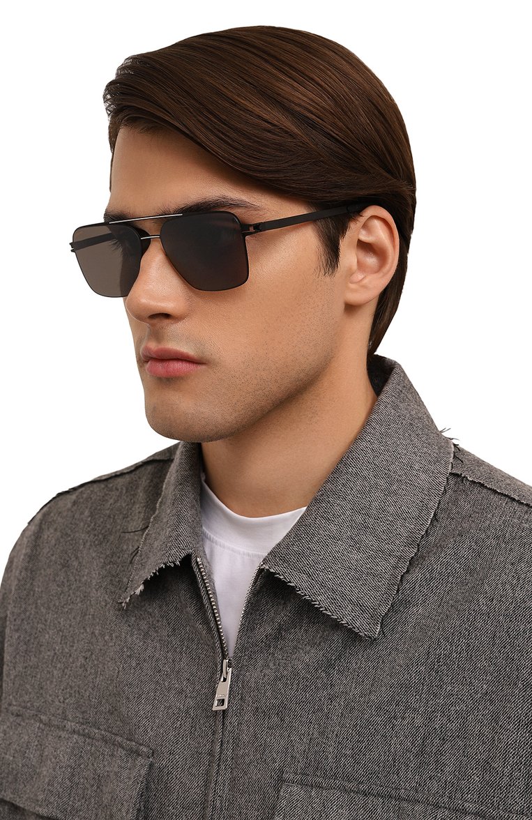 Мужские солнцезащитные очки MYKITA черного цвета, арт. BERNIE/363 | Фото 2 (Нос: Не проставлено; Региональные ограничения белый список (Axapta Mercury): Не проставлено; Кросс-КТ: С/з-мужское; Тип очков: С/з; Материал: Металл; Оптика Гендер: оптика-мужское; Очки форма: Авиаторы)