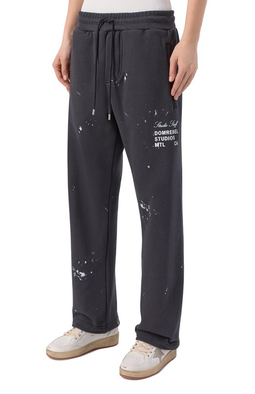 Хлопковые брюки DOMREBEL STAFF/SWEATPANTS Серый  STAFF/SWEATPANTS Фото 3