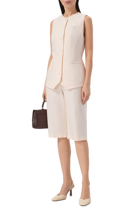 Шорты из шерсти и шелка 12 STOREEZ 137106 Кремовый  137106 Фото 2