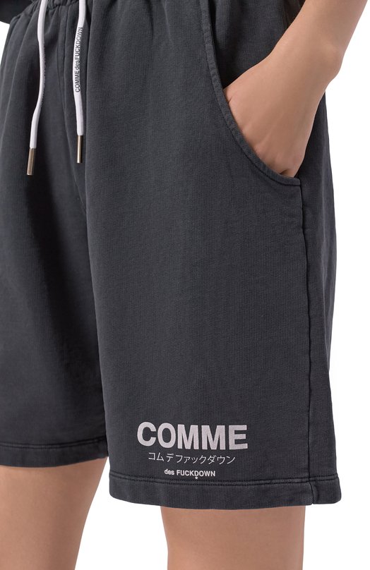 Хлопковые шорты Comme des Fuckdown CFABW01585 Чёрный  CFABW01585 Фото 5