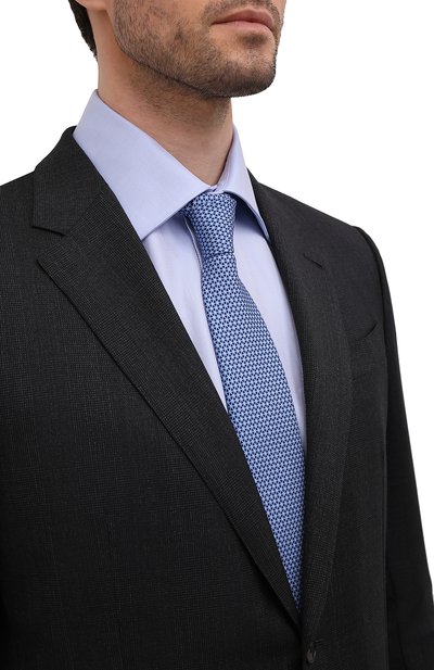 Шелковый галстук ZEGNA голубого цвета по цене 22150 руб., арт. Z3W04T/1UM, фото 2 Шелковый галстук ZEGNA, арт. Z3W04T/1UM, фото 2