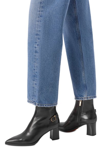 Кожаные ботильоны SANTONI черного цвета по цене 118000 руб., арт. WTEG71846PC4NVGB, фото 2 Кожаные ботильоны SANTONI, арт. WTEG71846PC4NVGB, фото 2
