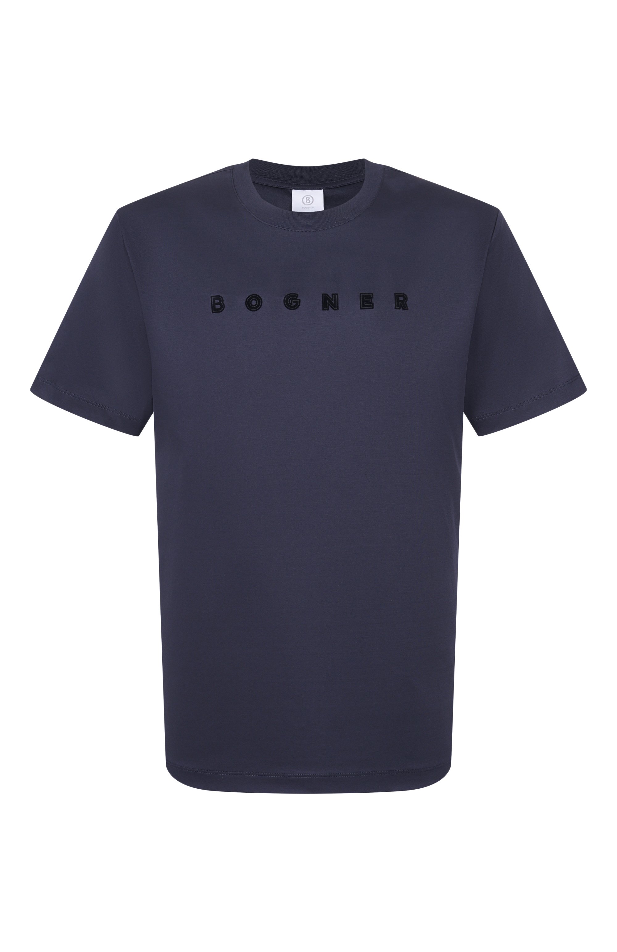 Хлопковая футболка BOGNER темно-синего цвета по цене 14800 руб., арт. 58009178, фото 1 Хлопковая футболка BOGNER, арт. 58009178, фото 1