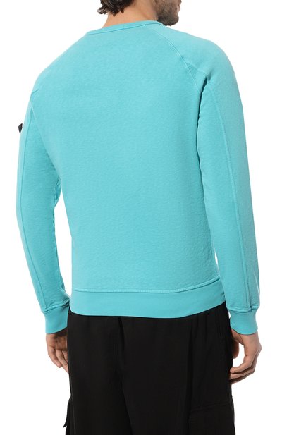 Хлопковый свитшот STONE ISLAND бирюзового цвета по цене 37250 руб., арт. 781566360V0142, фото 4 Хлопковый свитшот STONE ISLAND, арт. 781566360V0142, фото 4