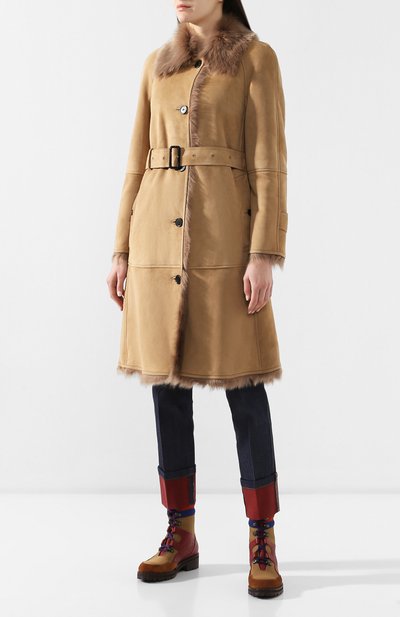 Дубленка с поясом BURBERRY, арт. 8003977, фото 3