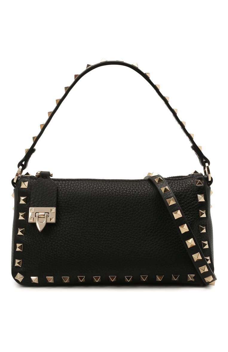 Женская сумка rockstud VALENTINO черного цвета, арт. WW2B0J47/VSF | Фото 6 (Материал: Натуральная кожа; Сумки-технические: Сумки top-handle, Сумки через плечо; Ремень/цепочка: На ремешке; Размер: small; Региональные ограничения белый список (Axapta Mercury): RU)