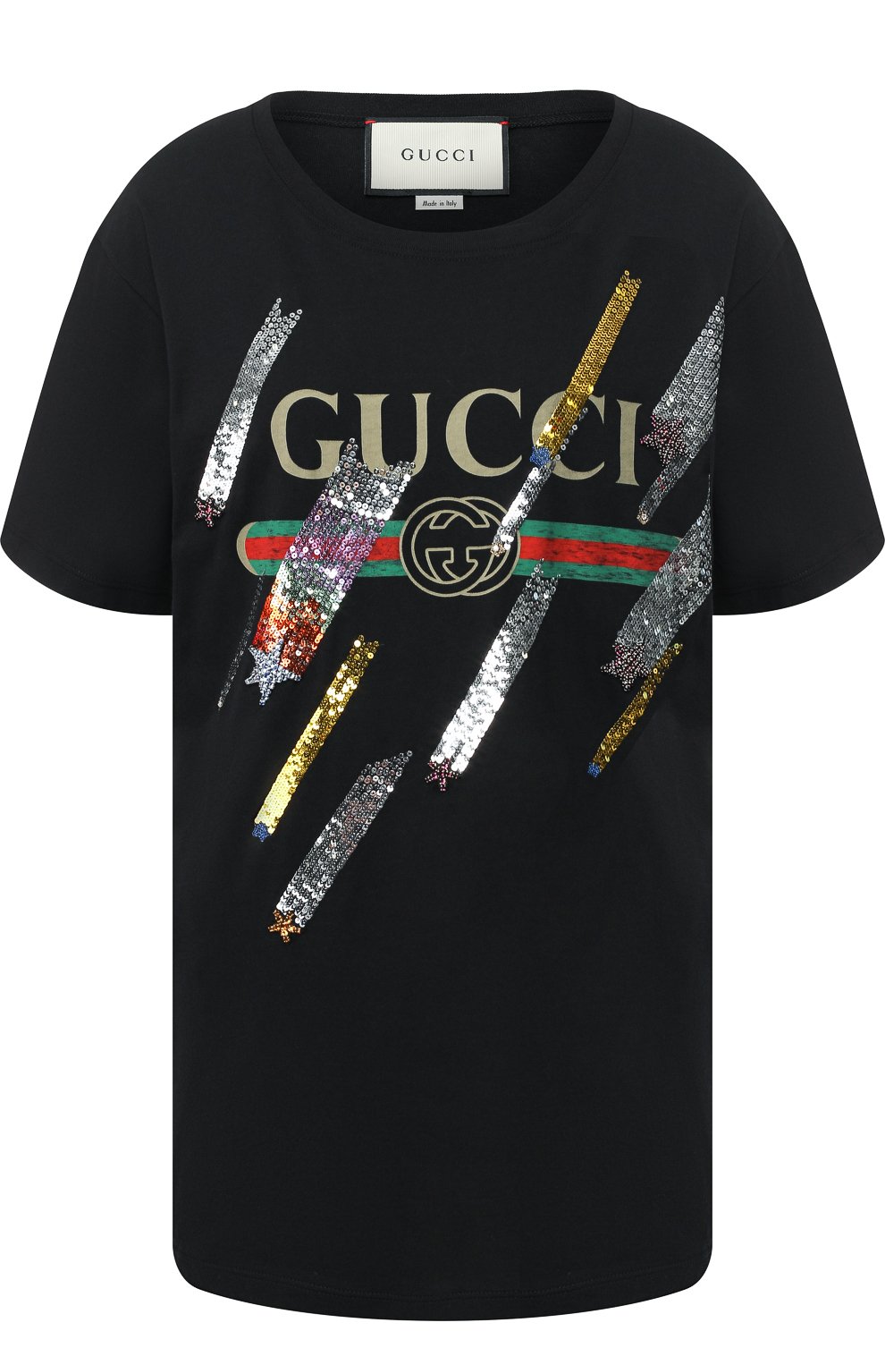 Хлопковая футболка с логотипом бренда GUCCI, арт. 492347/X9Y30, фото 1