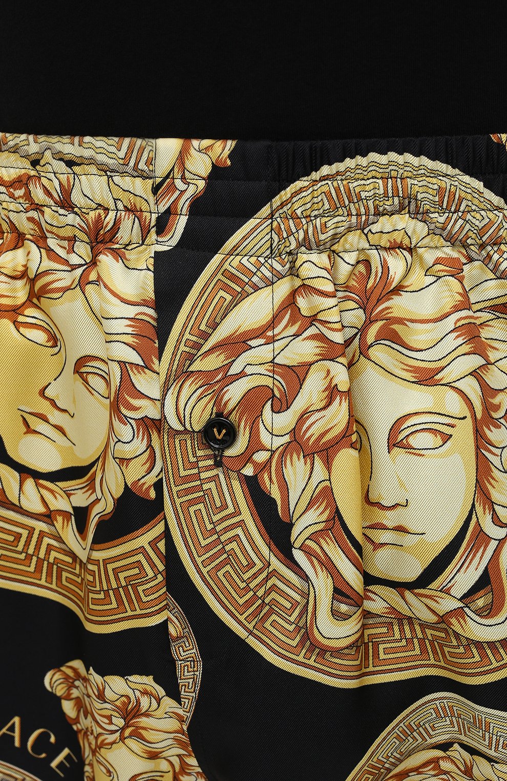 Шелковые брюки VERSACE золотого цвета по цене 130000 руб., арт. AUU05051/1F00596, фото 5 Шелковые брюки VERSACE, арт. AUU05051/1F00596, фото 5