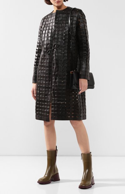 Кожаное пальто BOTTEGA VENETA коричневого цвета по цене 959500 руб., арт. 581045/VF3G0, фото 2 Кожаное пальто BOTTEGA VENETA, арт. 581045/VF3G0, фото 2