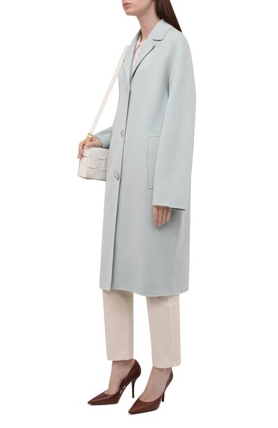 Пальто из шерсти и кашемира JOSEPH светло-голубого цвета по цене 159500 руб., арт. JF005554, фото 2 Пальто из шерсти и кашемира JOSEPH, арт. JF005554, фото 2