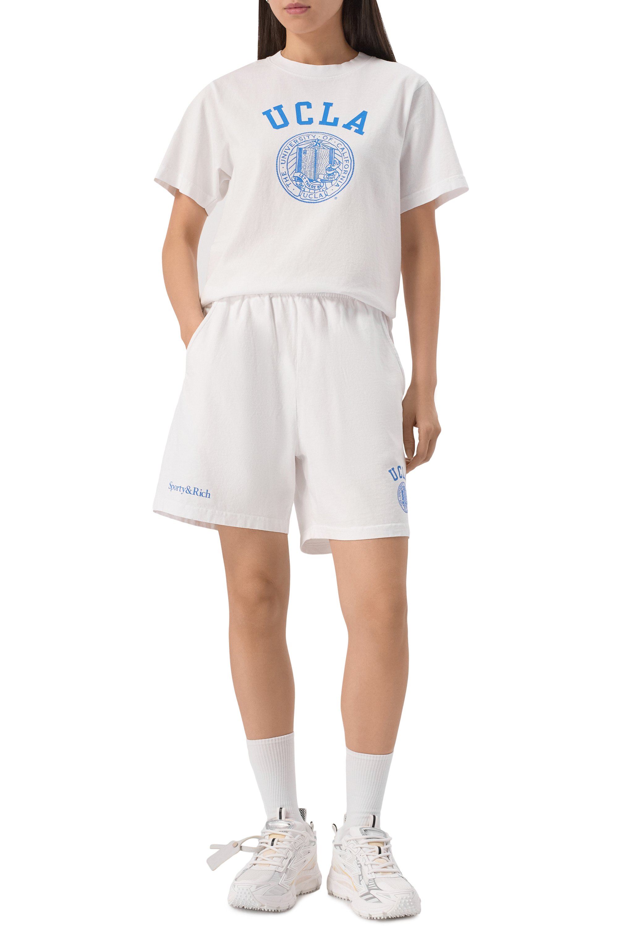 Хлопковые шорты sporty & rich x ucla SPORTY AND RICH, арт. SH039615639WH01, фото 6