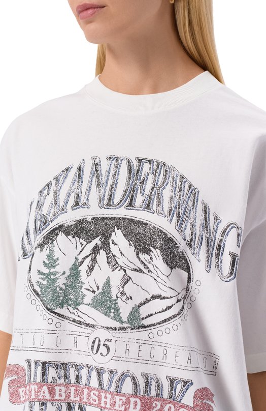Хлопковая футболка Alexander Wang UCC4251851 Белый  UCC4251851 Фото 5