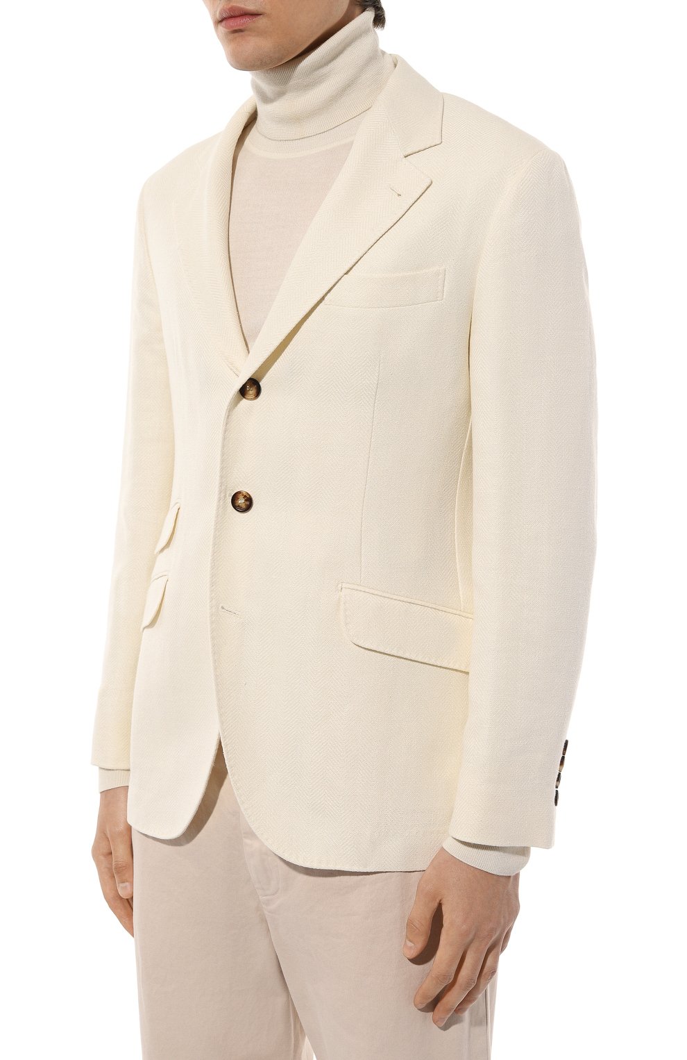 Пиджак изо льна и шелка BRUNELLO CUCINELLI, арт. MB4197BWDP, фото 4