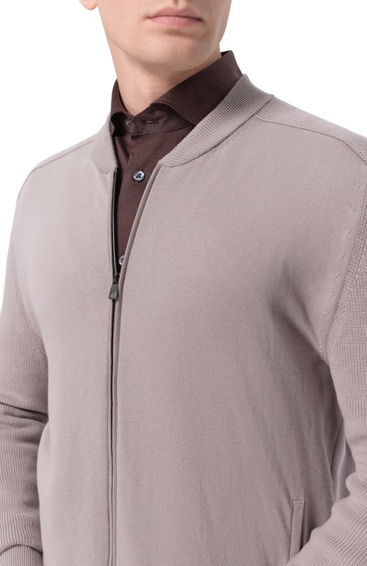 Хлопковый кардиган Corneliani 27M592/2725104 Серый  27M592/2725104 Фото 5