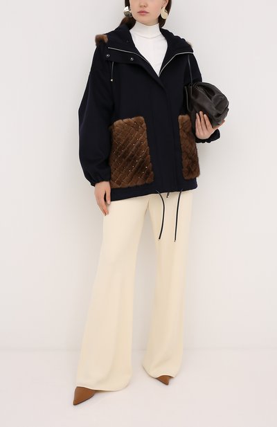 Пальто с отделкой мехом норки VALENTINO, арт. UF3FBC90DMF, фото 2