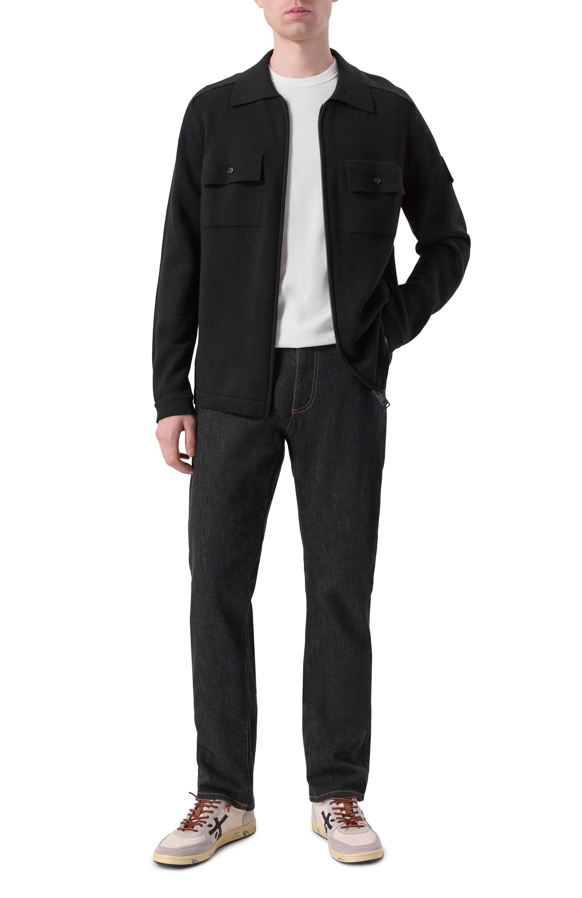 Шерстяной кардиган PREMIATA черного цвета по цене 51500 руб., арт. PMG24/W00L, фото 2 Шерстяной кардиган PREMIATA, арт. PMG24/W00L, фото 2