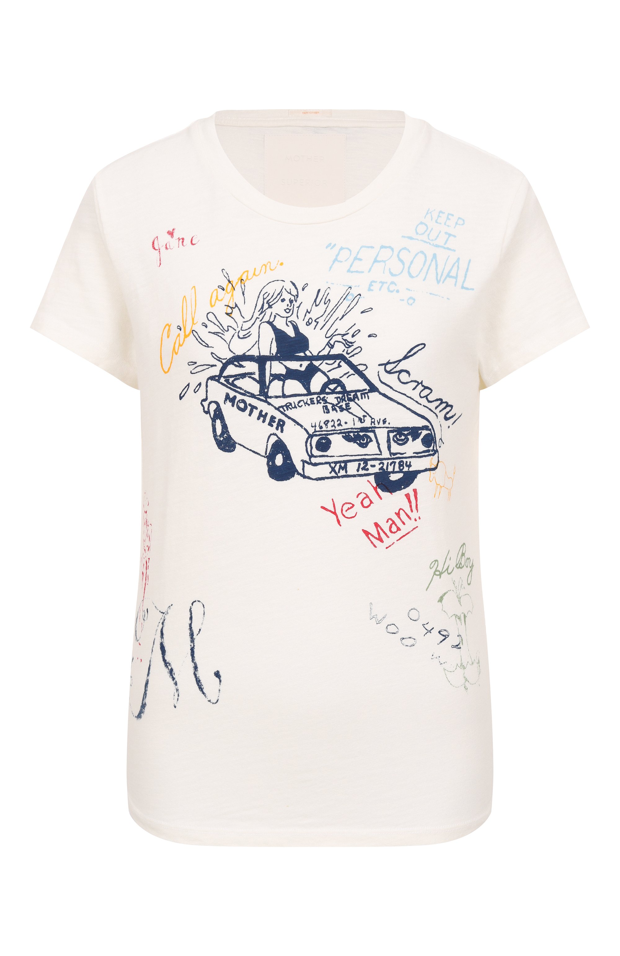 Хлопковая футболка MOTHER белого цвета по цене 21750 руб., арт. 8621-601/N, фото 1 Хлопковая футболка MOTHER, арт. 8621-601/N, фото 1