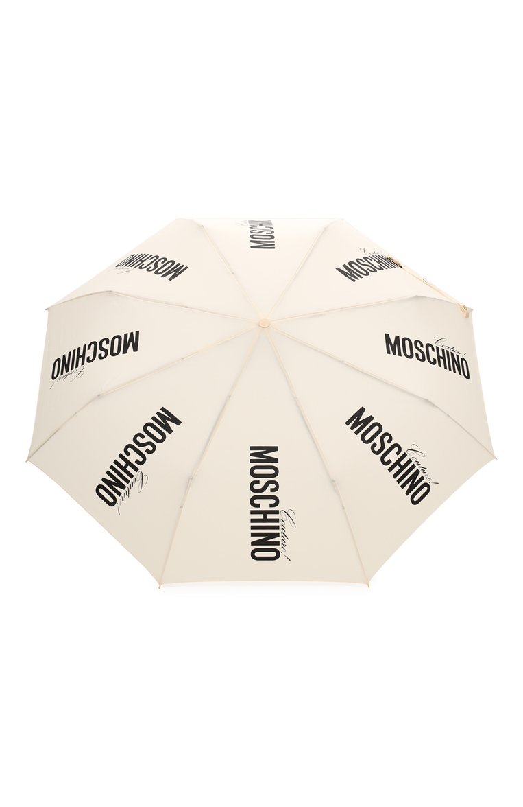 Женский складной зонт MOSCHINO кремового цвета, арт. 8730-0PENCL0SE | Фото 1 (Материал: Текстиль, Металл, Синтетический материал; Нос: Не проставлено)