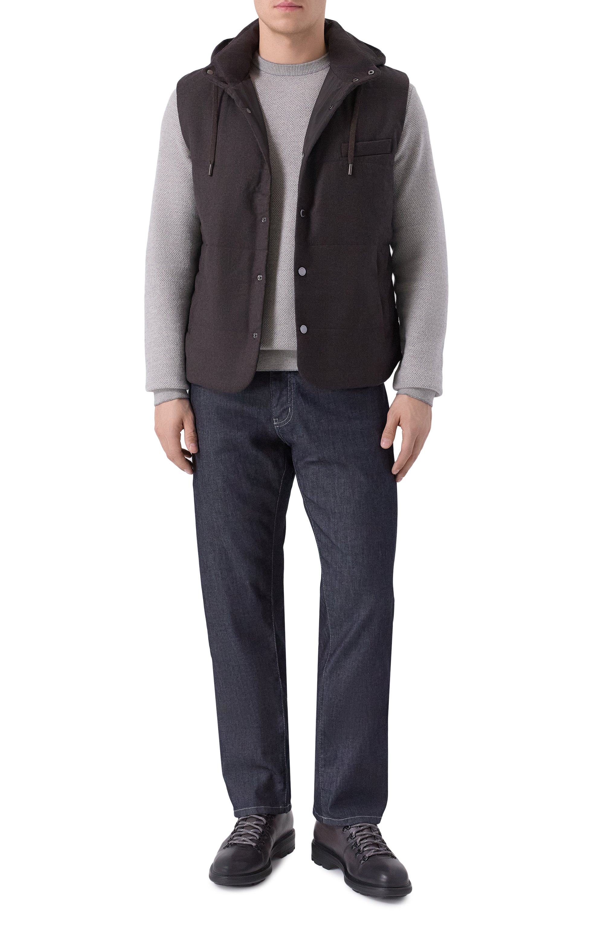 Кожаные ботинки MAGNANNI темно-серого цвета по цене 51150 руб., арт. 25407/B0WEN, фото 2 Кожаные ботинки MAGNANNI, арт. 25407/B0WEN, фото 2