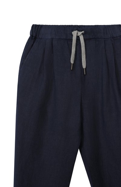 Льняные брюки BRUNELLO CUCINELLI синего цвета по цене 49350 руб., арт. B243DP113A, фото 3 Льняные брюки BRUNELLO CUCINELLI, арт. B243DP113A, фото 3