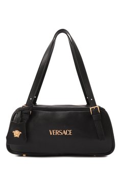Женская сумка versace tag VERSACE черного цвета, арт. 1015792/1A13171 | Фото 1 (Материал сплава: Проставлено; Драгоценные камни: Проставлено; Размер: medium; Материал: Натуральная кожа)