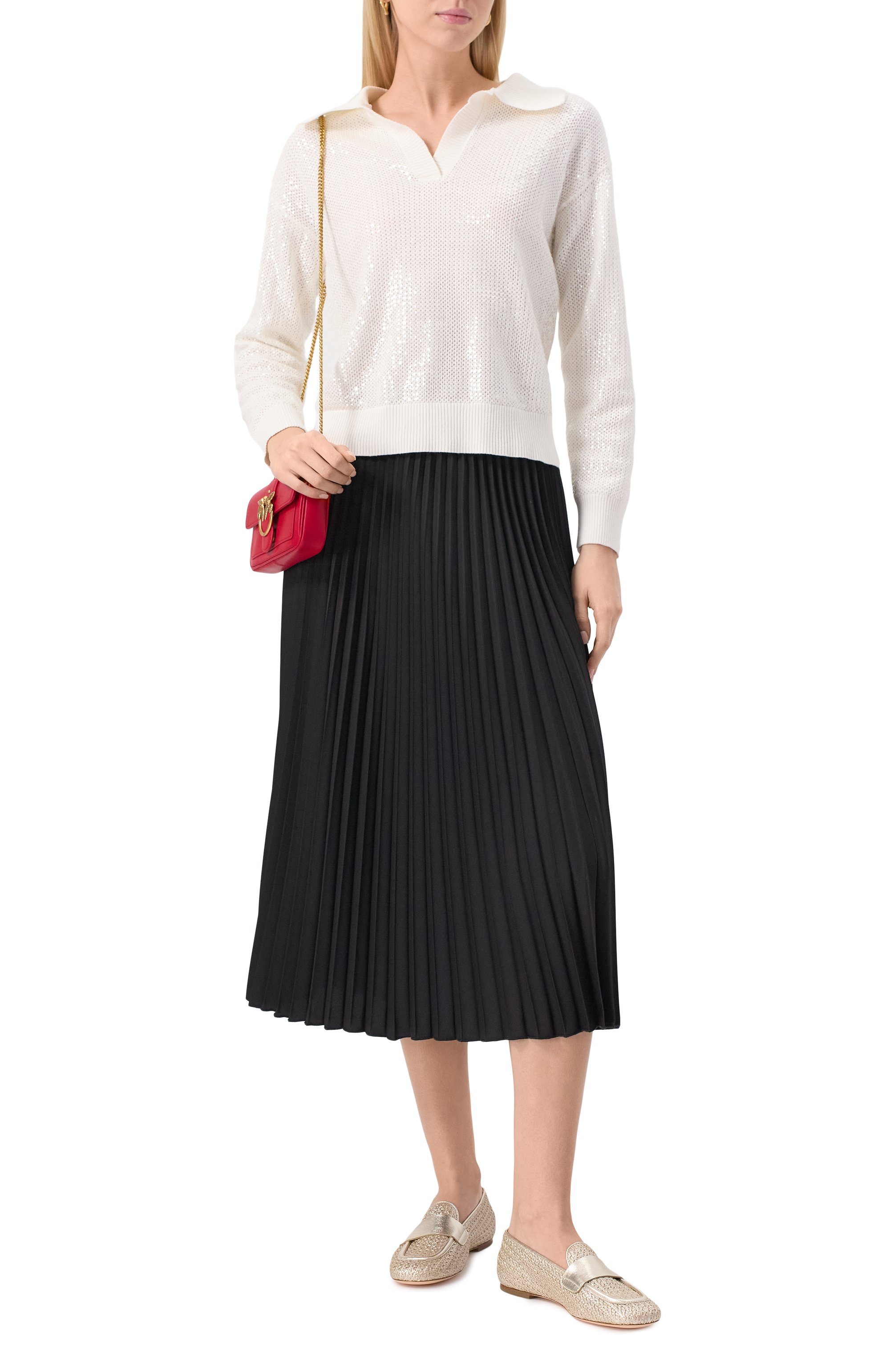 Хлопковый пуловер с отделкой пайетками P.A.R.O.S.H., арт. D540858, фото 2