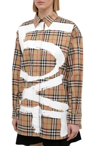 Хлопковая рубашка BURBERRY, арт. 8038128, фото 3