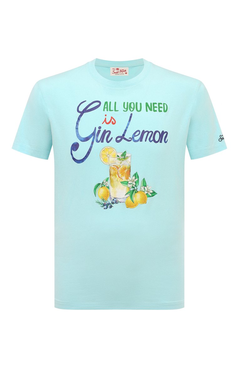 Мужская хлопковая футболка MC2 SAINT BARTH светло-голубого цвета, арт. STBM TSHIRT MAN/TSHM001/02203B | Фото 1 (Длина (для топов): Стандартные; Материал внешний: Хлопок; Рукава: Короткие; Принт: С принтом; Стили: Кэжуэл; Кросс-КТ: Пляж, Джерси; Мужское Кросс-КТ: Футболка-одежда)