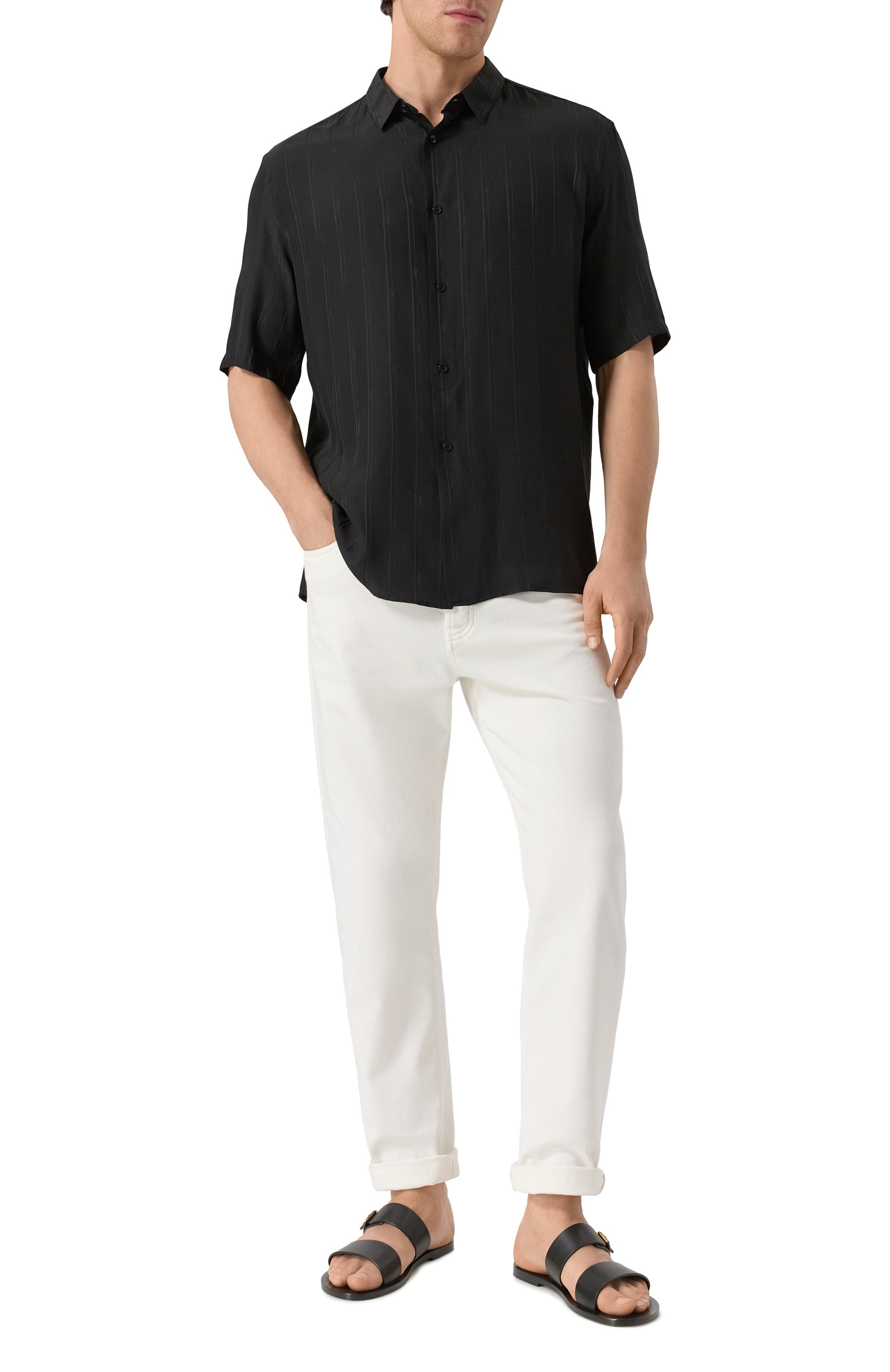 Кожаные шлепанцы ios SAINT LAURENT, арт. 820533/DWE00, фото 2