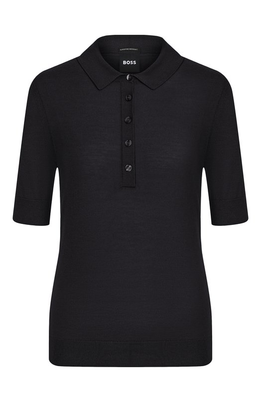 Шерстяное поло BOSS 50545015 Чёрный 50545015