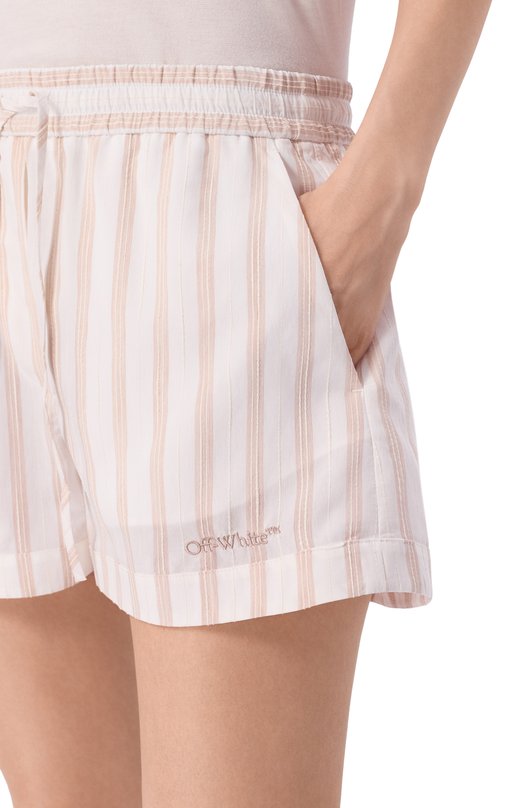 Шорты из вискозы и хлопка Off-White 0WCB05JS26FAB001 Белый  0WCB05JS26FAB001 Фото 5