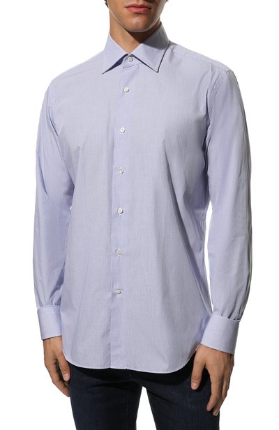 Хлопковая сорочка ALESSANDRO GHERARDI синего цвета по цене 18650 руб., арт. BP1-1G-7T/1069, фото 3 Хлопковая сорочка ALESSANDRO GHERARDI, арт. BP1-1G-7T/1069, фото 3