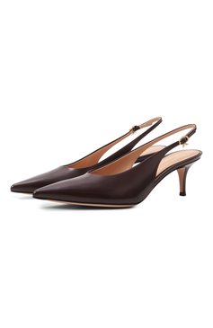 Женские кожаные туфли robbie sling 55 GIANVITO ROSSI бордового цвета, арт. G95538.55RIC.T0KB0UR | Фото 1 (Драгоценные камни: Проставлено; Каблук высота: Средний; Подошва: Плоская; Материал внешний: Натуральная кожа; Материал сплава: Проставлено; Материал внутренний: Натуральная кожа; Женское Кросс-КТ: Слингбэки; Каблук тип: Шпилька)
