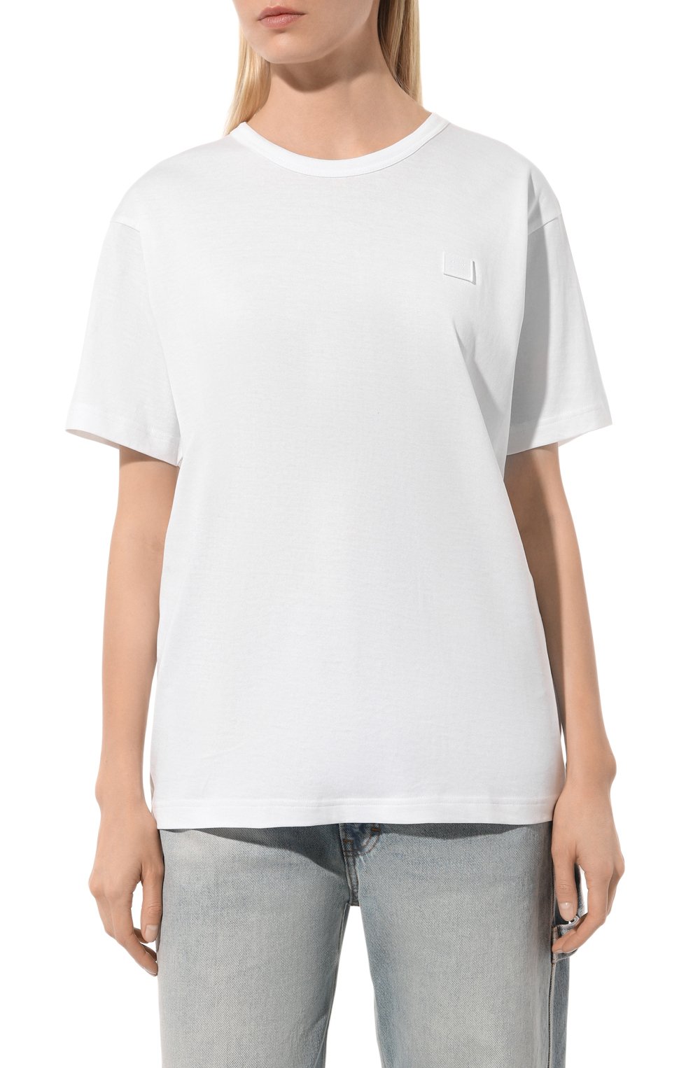 Хлопковая футболка ACNE STUDIOS белого цвета по цене 17750 руб., арт. NASH FACE183, фото 3 Хлопковая футболка ACNE STUDIOS, арт. NASH FACE183, фото 3