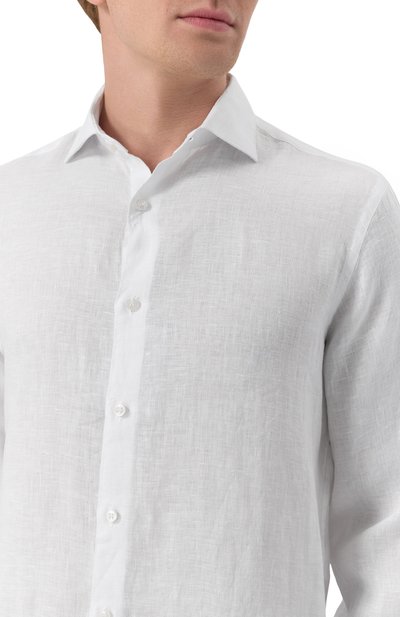 Льняная рубашка PAUL&SHARK белого цвета по цене 33350 руб., арт. 25413180CF, фото 5 Льняная рубашка PAUL&SHARK, арт. 25413180CF, фото 5