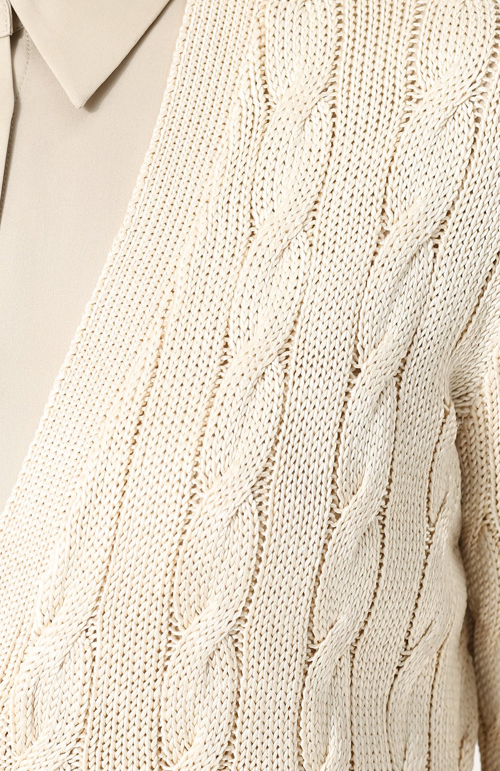 Удлиненный шелковый кардиган фактурной вязки RALPH LAUREN, арт. 290703703, фото 5
