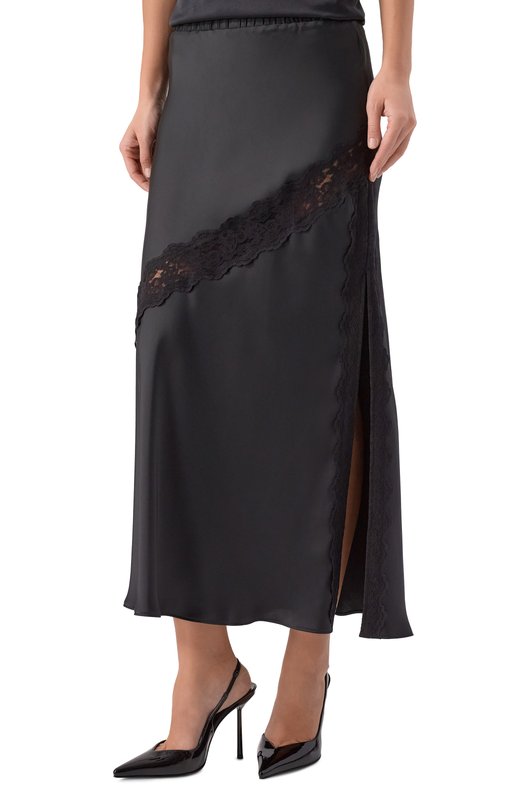 Атласная юбка HUGO 50553545 Чёрный  50553545 Фото 3
