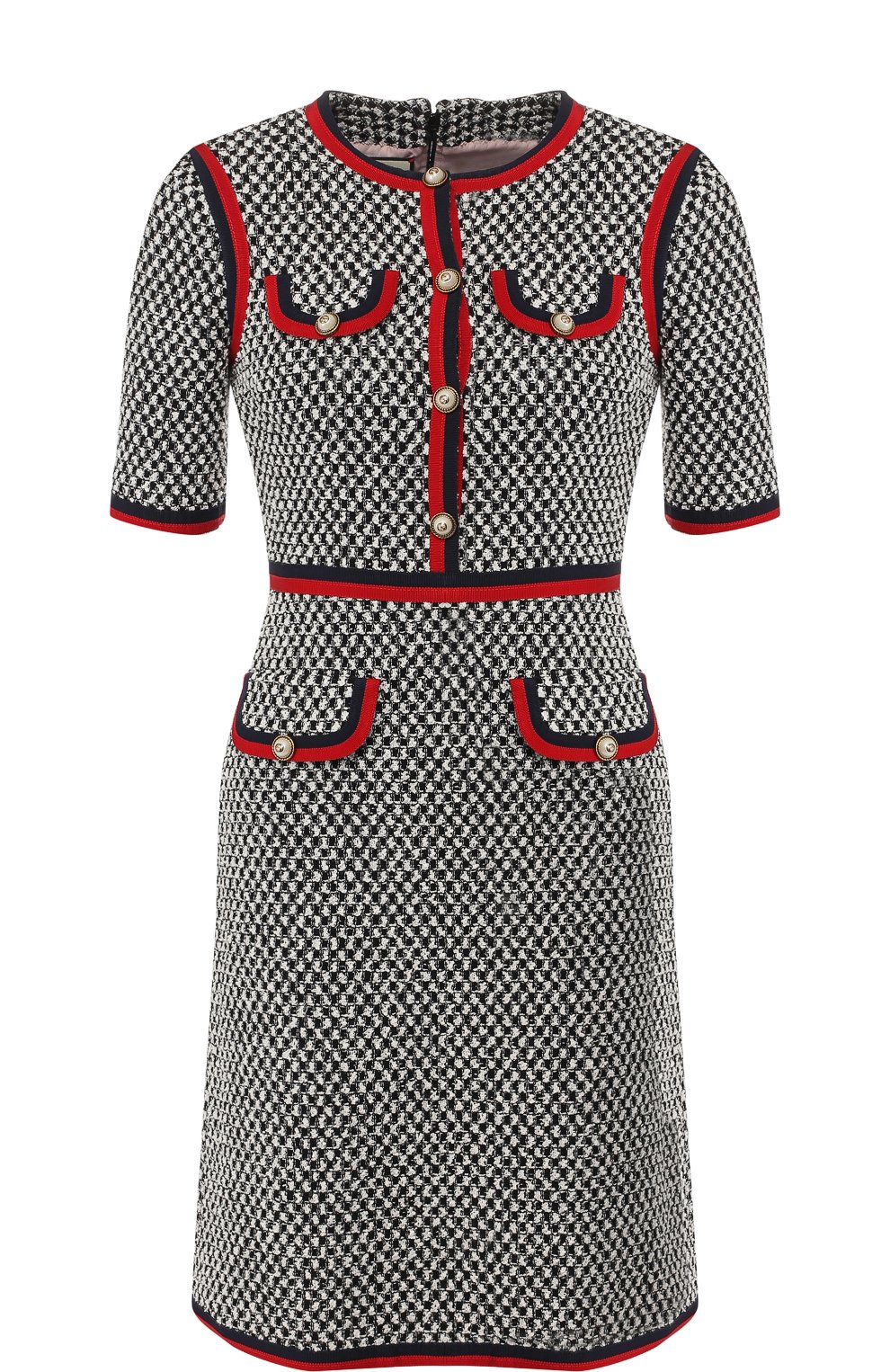 Хлопковое платье с контрастной отделкой GUCCI, арт. 475850/ZIM18, фото 1