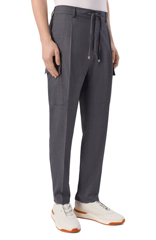 Шерстяные брюки-карго Andrea Campagna SPIAGGIA 1P CARG0/RD1750 Серый  SPIAGGIA 1P CARG0/RD1750 Фото 3