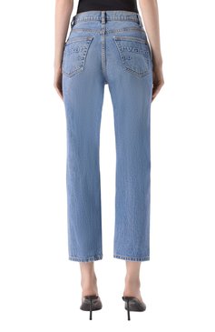 Женские джинсы ALEXANDER WANG голубого цвета, арт. 4DC1254606 | Фото 4 (Длина (брюки, джинсы): Стандартные; Материал внешний: Хлопок, Деним; Стили: Кэжуэл; Детали: Делаве; Кросс-КТ: Деним; Силуэт Ж (брюки и джинсы): Узкие)