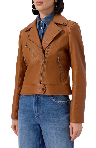 Кожаная куртка MASLOV светло-коричневого цвета по цене 187000 руб., арт. K09, фото 3 Кожаная куртка MASLOV, арт. K09, фото 3