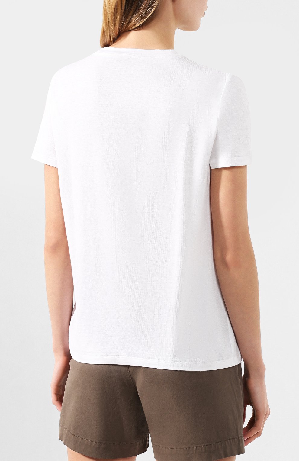 Льняная футболка THEORY белого цвета по цене 15300 руб., арт. K0423512, фото 4 Льняная футболка THEORY, арт. K0423512, фото 4